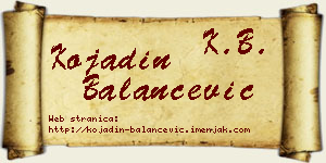 Kojadin Balančević vizit kartica